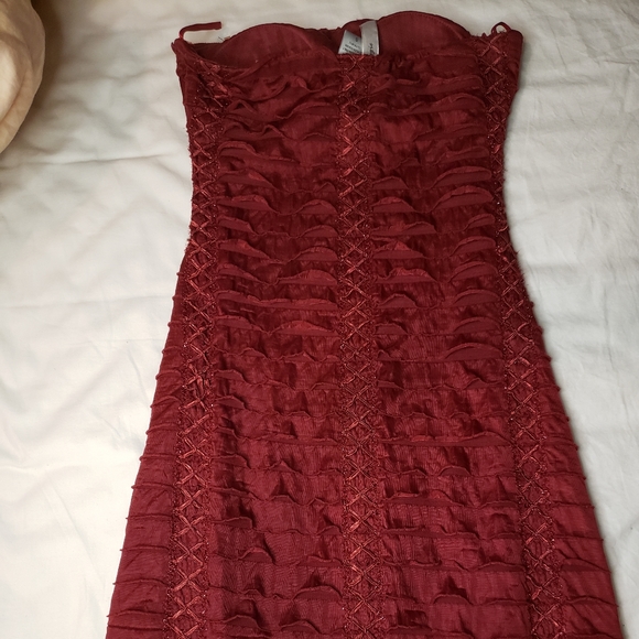 🌹Strapless Red Mini Dress🌹 - Picture 2 of 7